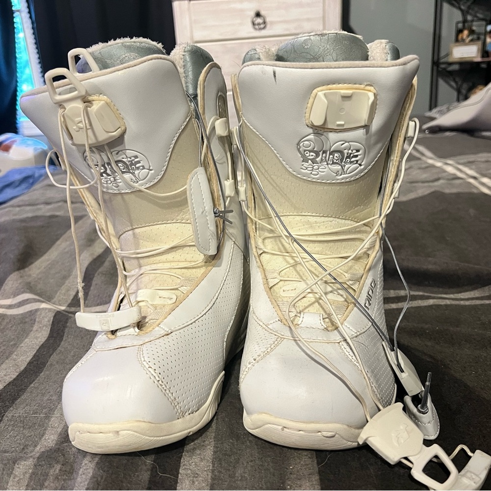 White Snowboard Boots with Logo